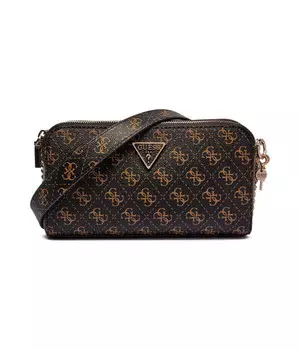 Сумка женская Guess кросс-боди с монограммой логотипа, коричневый