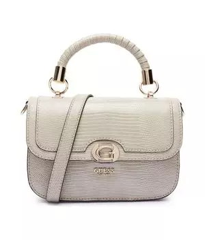 Сумка женская Guess Orlina с монограммой через плечо, бежевый