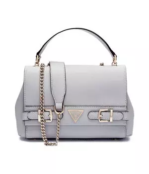 Сумка женская Guess с декоративными ремешками на цепочке, серый