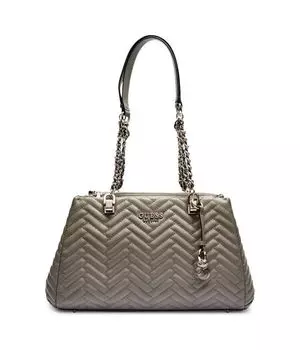Сумка женская Guess стеганая с брелком, серый