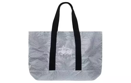 Сумка женская из нейлона на одно плечо очень большого размера, серебристые Stussy, Silver
