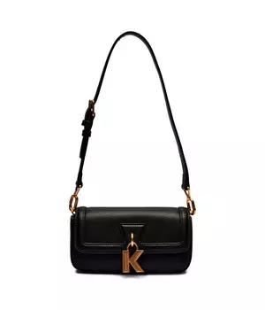 Сумка женская Karl Lagerfeld K/lock через плечо кожаная с монограммой, черный