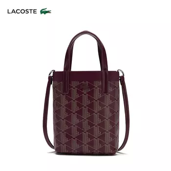 Сумка женская Lacoste из крокодиловой кожи, темно-красный / абрикосовый