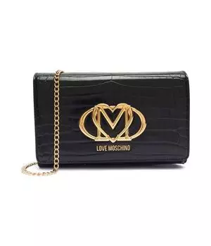 Сумка женская Love Moschino через плечо с тиснением, черный
