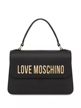 Сумка женская Love Moschino с ручкой и большим логотипом бренда, черный