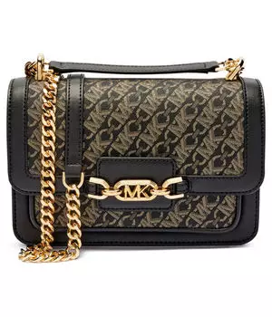 Сумка женская Michael Kors через плечо с монограммой логотипа, черный
