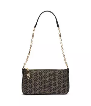 Сумка женская Michael Kors с монограммой логотипа и цепочкой, черный
