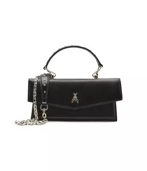 Сумка женская Patrizia Pepe кожаная с заклепками на цепочке, черный