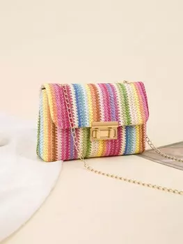 Сумка женская с цепочкой, многоцветный