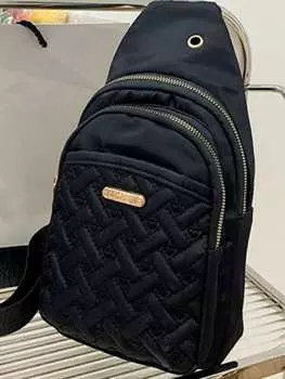 Сумка женская с золотой молнией, черный