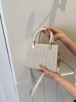 Сумка женская соломенная, бежевый