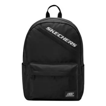 Сумка zipper closure large capacity fabric backpack 'black white' Skechers, черный