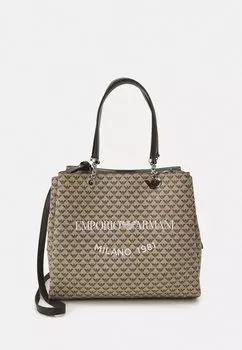 Сумочка Annie Size Tote Bag Emporio Armani, цвет ecru/moro/bianco