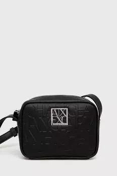 Сумочка женская Armani Exchange с тиснением из монограмм, черный