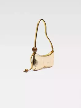 Сумочка через плечо из бисера Ле Бису Перль Jacquemus, золотой