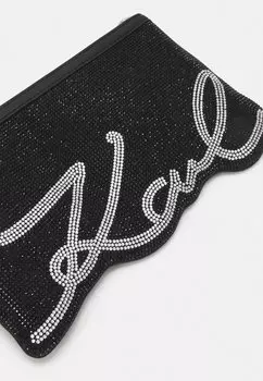 Сумочка Evening Signature Slim KARL LAGERFELD, черная