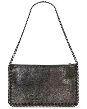 Сумочка Falabella из блестящей замши Stella McCartney, цвет Ruthenium