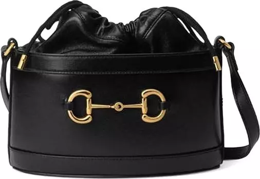 Сумочка Gucci Horsebit 1955 Drawstring Bucket Bag Black, черный