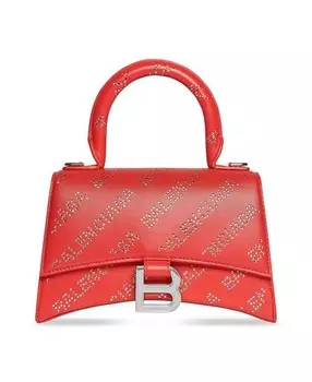 Сумочка Hourglass XS со стразами Balenciaga, цвет Red