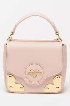 Сумочка из экокожи с металлическими деталями Love Moschino, розовый