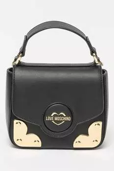 Сумочка из экокожи с металлическими деталями Love Moschino, черный
