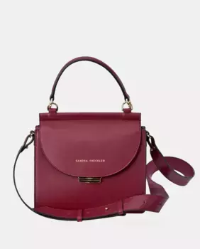 Сумочка из гладкой кожи бордового цвета с клапаном Sandra Freckled