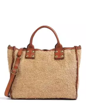 Сумочка из искусственного меха, мелкозернистой яловой кожи. Campomaggi, коричневый