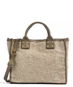 Сумочка из искусственного меха, мелкозернистой яловой кожи. Campomaggi, зеленый