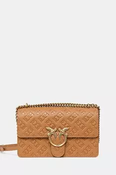 Сумочка из кожи Pinko, коричневый