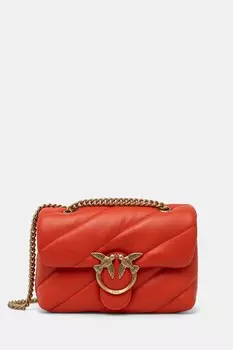 Сумочка из кожи Pinko, оранжевый