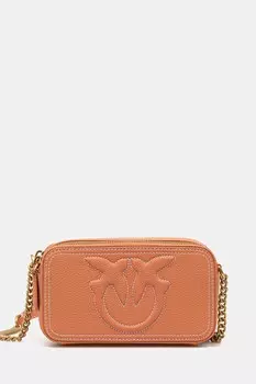 Сумочка из кожи Pinko, оранжевый