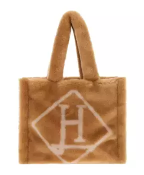 Сумочка из кожи ягненка с матовым узором Herno, коричневый