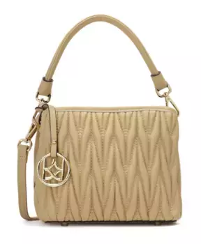 Сумочка из мягкой кожи бежевого цвета Kazar, бежевый