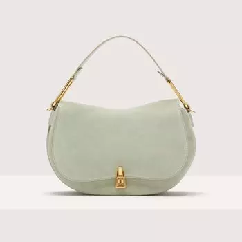Сумочка из замши и зерненой кожи Coccinelle MAGIE SUEDE BIMATERIAL MEDIUM, зеленый
