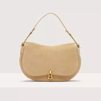 Сумочка из замши и зерненой кожи Coccinelle MAGIE SUEDE BIMATERIAL MEDIUM, бежевый