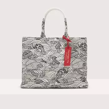 Сумочка из жаккардовой ткани с лунным принтом Coccinelle NEVER WITHOUT BAG LUNAR JACQUARD MEDIUM, коричневый