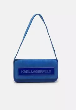 Сумочка KARL LAGERFELD IKON K MEDIUM FLAP SUEDE, цвет royal blue
