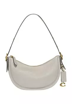 Сумочка кожаная с подвеской однотонная женская COACH, цвет Chalk