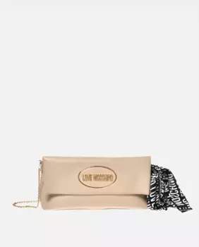 Сумочка кремового цвета с шарфом и клапаном Love Moschino, цвет Crudo