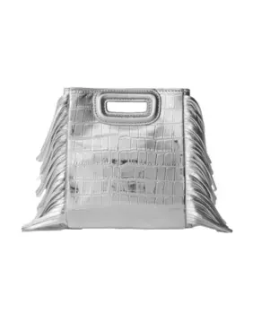 Сумочка M Mini из кожи крокодила Maje, серебряный
