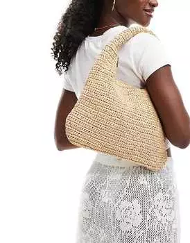 Сумочка Mango крючком светло-бежевого цвета