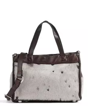 Сумочка меховая, зернистая яловая кожа. Campomaggi, коричневый