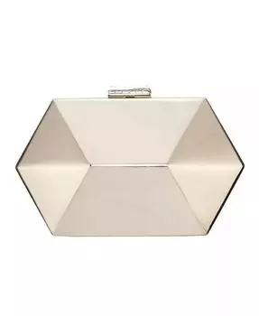 Сумочка Minaudiere с геометрическим зеркалом и металлическим лаком Nina, зеленый