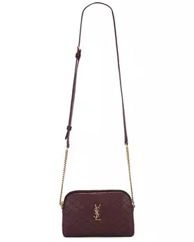 Сумочка на молнии с цепочкой Saint Laurent, цвет Hot Wine