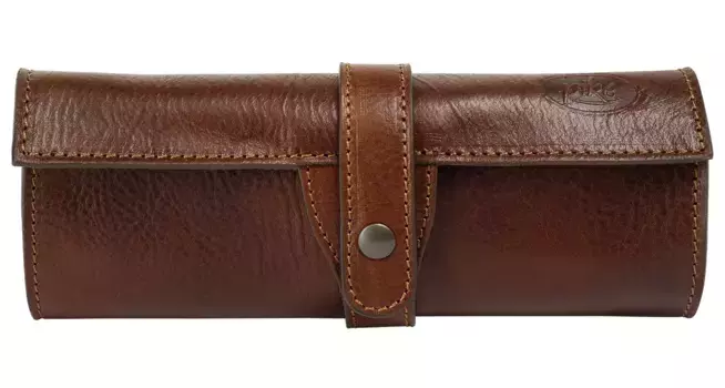 Сумочка на шею из щуки, натуральная кожа, производство Италия Pik, коричневый