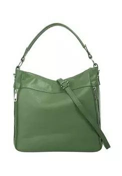 Сумочка, натуральная кожа, производство Италия Cluty, зеленый