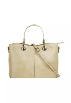 Сумочка, натуральная кожа, производство Италия Cluty, бежевый