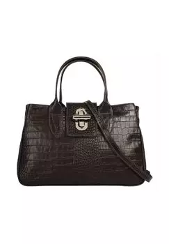 Сумочка, натуральная кожа, производство Италия Cluty, темно-коричневый