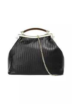 Сумочка, натуральная кожа, производство Италия Cluty, черный