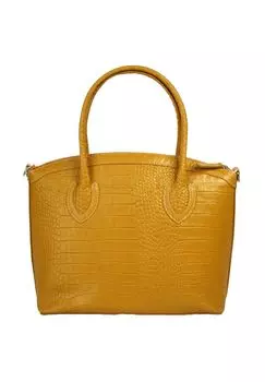 Сумочка, натуральная кожа, производство Италия Cluty, желтый